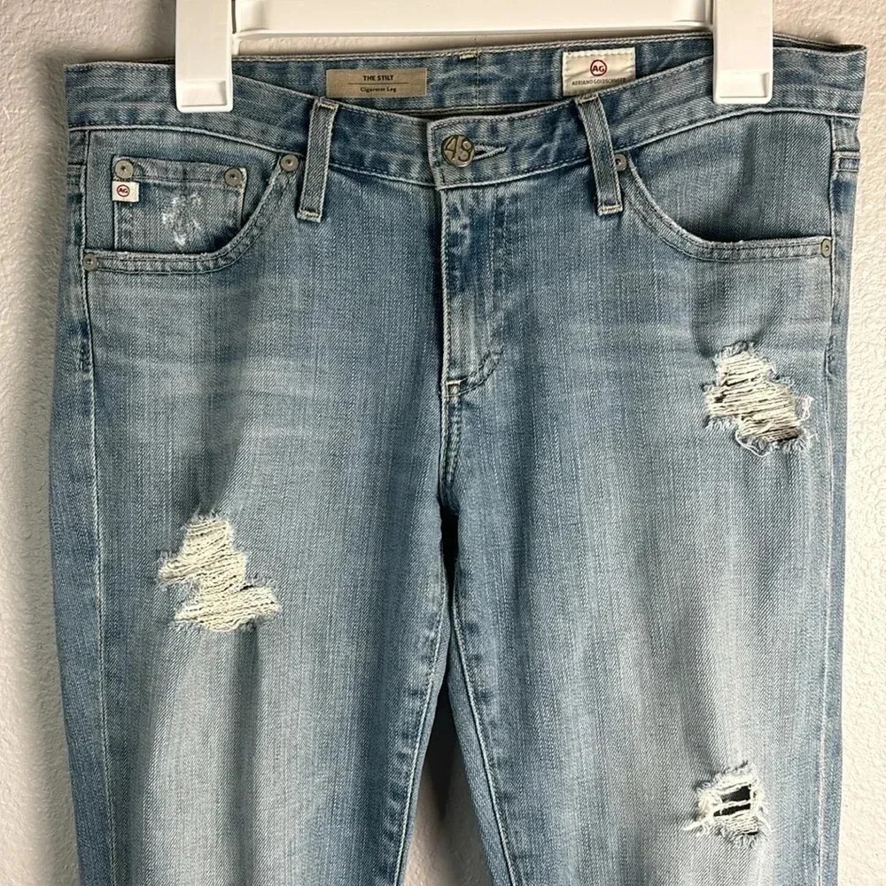 AG Adriano Goldschmied The Stilt Cigarette Leg Jeans | Low-Rise Women’s Size 28R - Picture 2 of 10